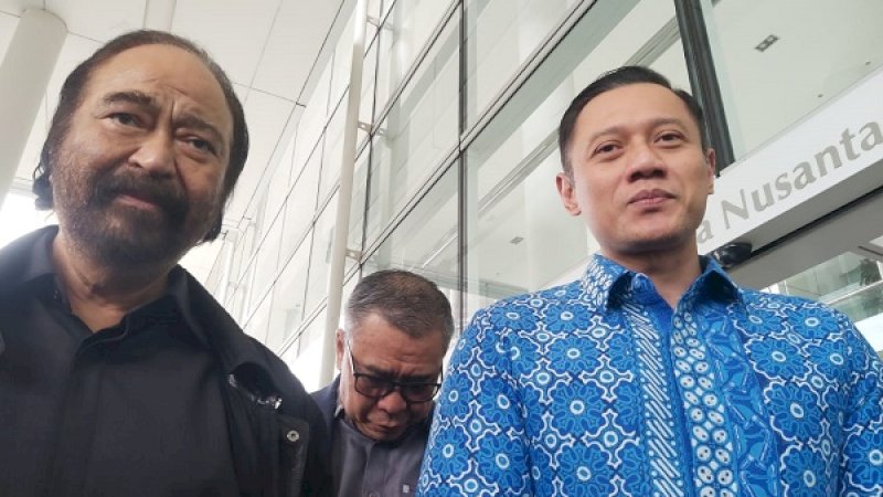 Ketum DPP Partai Demokrat Agus Harimurti Yudhoyono menyatakan siap menjadi cawapres pendamping Anies Baswedan. (MNC Portal/Kiswondari)