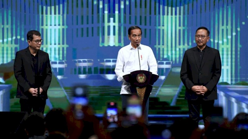 Peluncuran platform digital berbasis interaksi sosial di dunia virtual bernama Jagat Nusantara di The Ballroom Djakarta Theater, Jakarta, Jumat (28/10/2022). (Foto: BPMI Setpres)