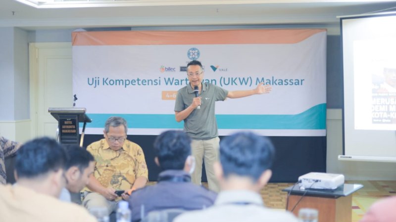 Uji Kompetensi Wartawan (UKW) Makassar 2022 kerja sama Bisnis Indonesia dan PT Vale Indonesia Tbk. memasuki sesi inti pada hari kedua, Sabtu (5/11/2022).