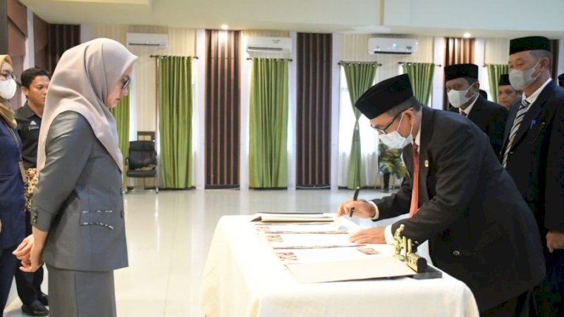 Pengambilan Sumpah dan Pelantikan Pejabat Pimpinan Tinggi Pratama oleh Bupati Luwu Utara, Jumat (29/7/2022), di Aula La Galigo Kantor Bupati.