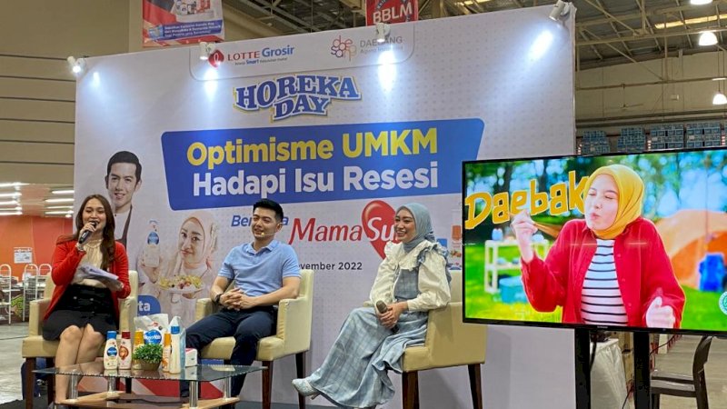 Mamasuka Gelar Horeka Day di LOTTE Grosir Alaudin Makassar, Nicky Tirta: Harus Optimis 