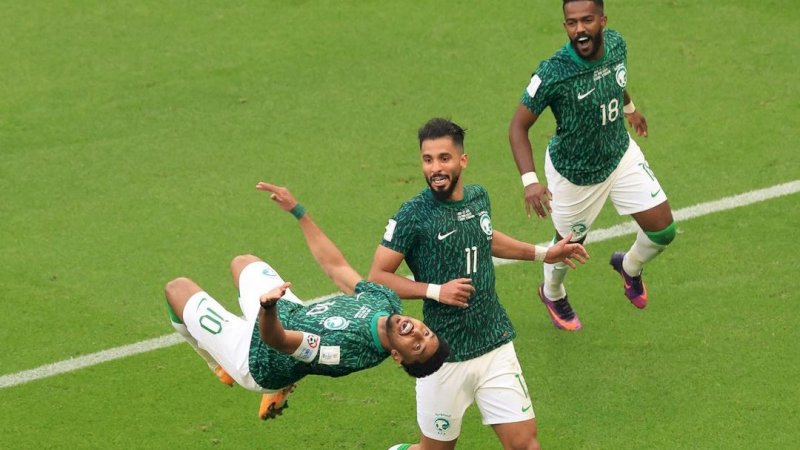 Pemain Arab Saudi merayakan golnya ke gawang Argentina (Foto: Instagram/fifaworldcup)