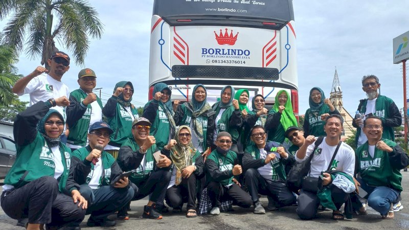 Delegasi Majelis Daerah KAHMI Makassar Ramai-ranai Naik Bus Hadiri MUNAS di Palu