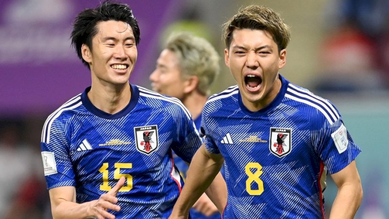 Selebrasi pemain Jepang usai mencetak gol ke gawang Jerman (Foto: Instagram/fifaworldcup)