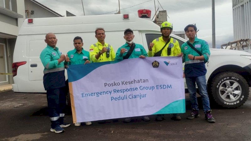 Tim Emergency Response Group (ERG) PT Vale Indonesia dikirim untuk membantu korban gempa bumi di Kabupaten Cianjur, Jawa Barat.
