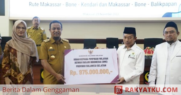 Gubernur Andi Sudirman Serahkan Dana Hibah Rp975 Juta, Ketua PW DMI Sulsel Beri Apresiasi 