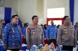 Sekprov Abdul Hayat Hadiri Syukuran HUT Korpri ke 51 di Polda Sulsel