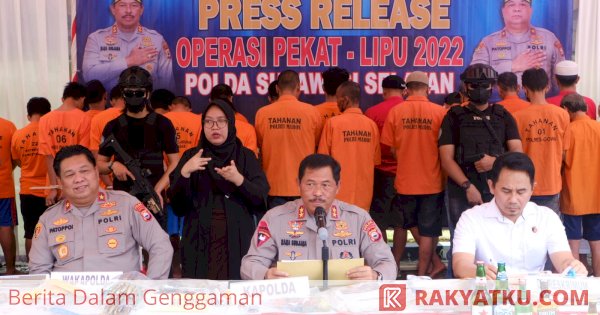 Operasi Pekat Lipu 2022, Polda Sulsel Tangani 388 Kasus Kriminal