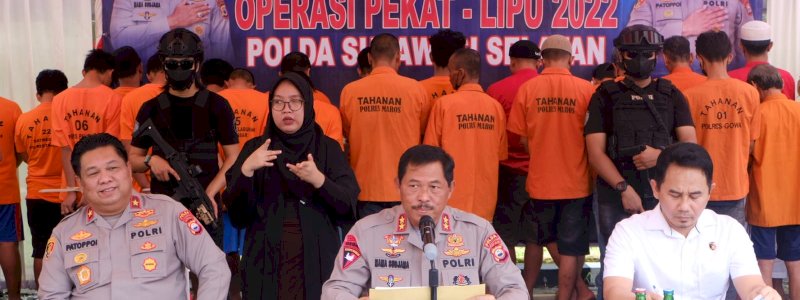 Operasi Pekat Lipu 2022, Polda Sulsel Tangani 388 Kasus Kriminal 