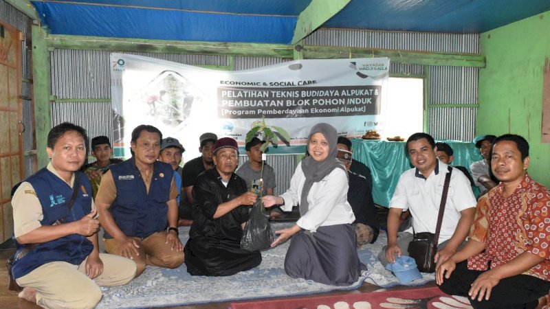 Giliran Bantaeng Yayasan Hadji Kalla Serahkan 30 Bibit Pohon dan 2000 Biji Alpukat ke Petani