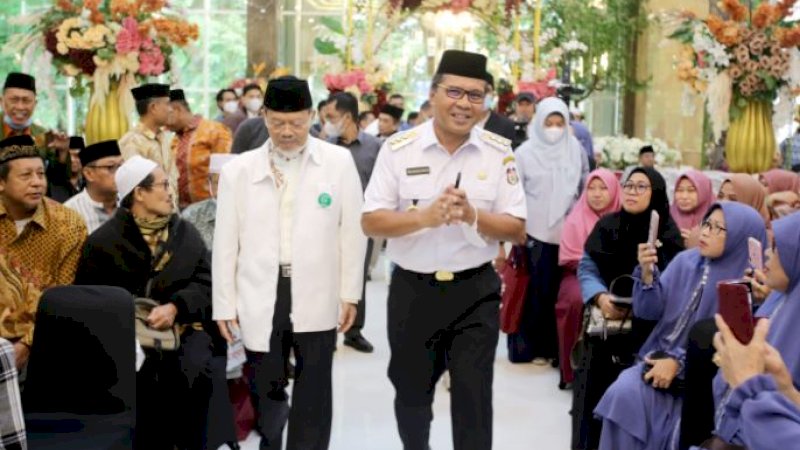 Wali Kota Makassar, Mohammad Ramdhan Pomanto (Danny), saat menghadiri peringatan 100 tahun Fadeli Luran di Ikatan Masjid Mubaligh Indonesia Muttahidah (IMMIM) Center, Jalan Jenderal Sudirman, Makassar, Rabu (30/11/2022).