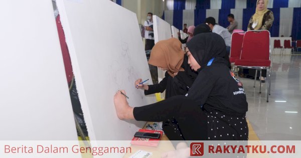 Puluhan Kaum Difabel Ikuti Lomba Mural yang Digelar Polda Sulsel