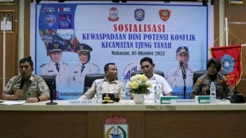 Satpol PP Kota Makassar Sosialisasi Kewaspadaan Dini Potensi Konfik