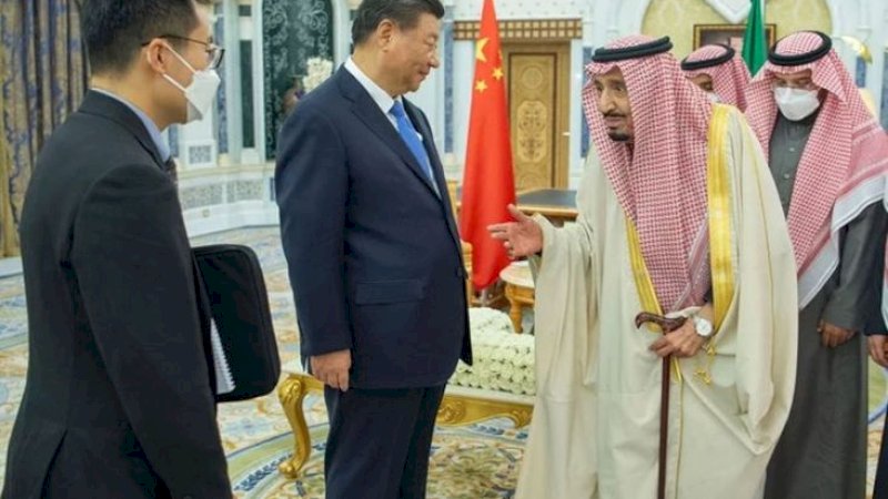 Raja Salman dan Presiden Xi Jinping Teken Perjanjian Kemitraan Strategis. FOTO/SPA