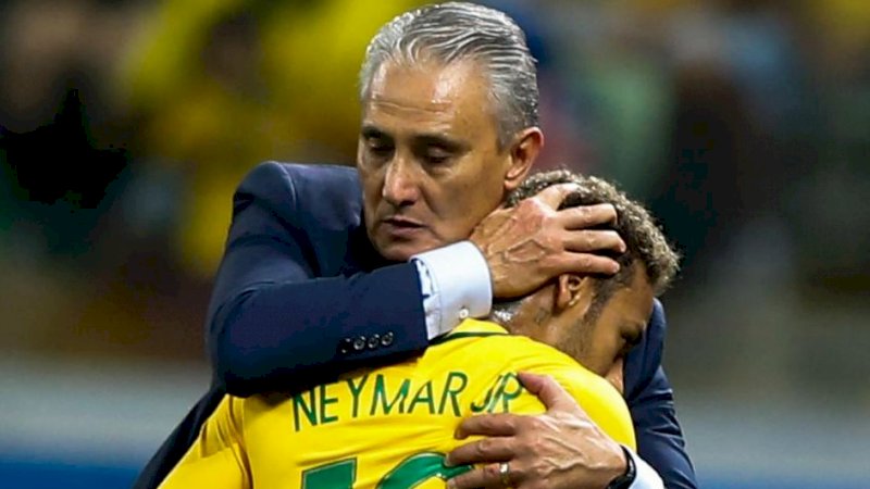 Tite dan Neymar Jr. (Foto: Getty Images)