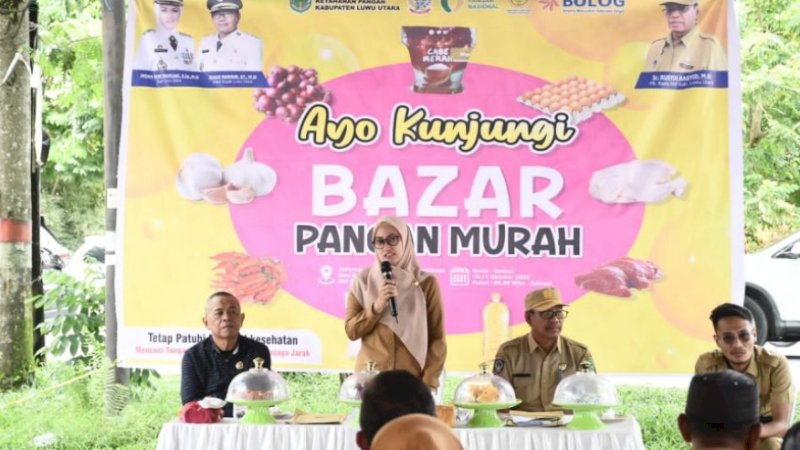 Resmi Dibuka Bupati, Masyarakat Luwu Utara Diminta Meriahkan Bazar Pangan Murah