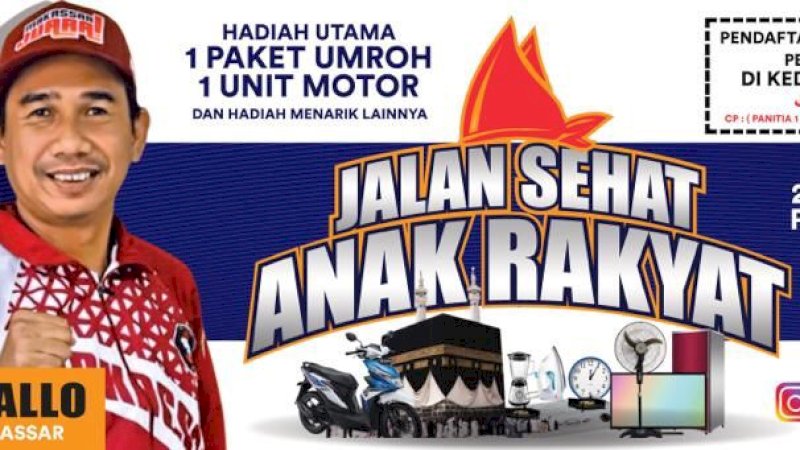 Jalan Sehat Anak Rakyat Berhadiah Umrah dan Motor Dimulai di Manggala