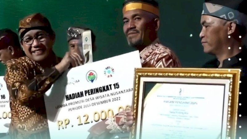 Rinding Allo Luwu Utara Raih Penghargaan Lomba Promosi Desa Wisata Nusantara Tahun 2022