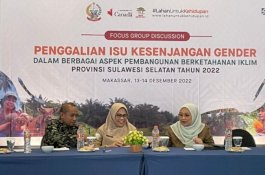 Kadis DP3A-Dalduk KB Sulsel Hadiri FGD Penggalian Isu Kesenjangan Gender dalam Berbagai Aspek Pembangunan Berketahanan Iklim