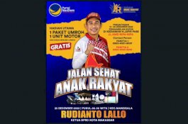 Berhadiah Umrah dan Motor, Jalan Sehat Anak Rakyat Capai 4.000-an Pendaftar