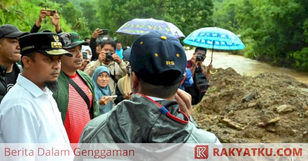 Gubernur Tinjau Longsor di Maros, Serahkan Santunan Kepada Korban