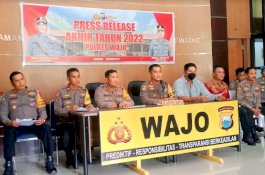 Rilis Akhir Tahun Polres Wajo: Kasus Kriminal dan Lakalantas Meningkat