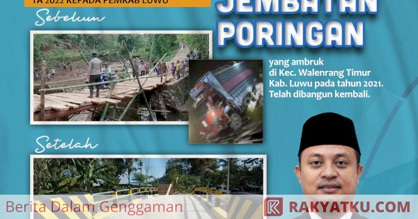 Sempat Ambruk, Jembatan Poringan Luwu Kini Dapat Diakses