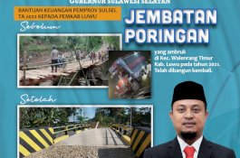 Sempat Ambruk, Jembatan Poringan Luwu Kini Dapat Diakses