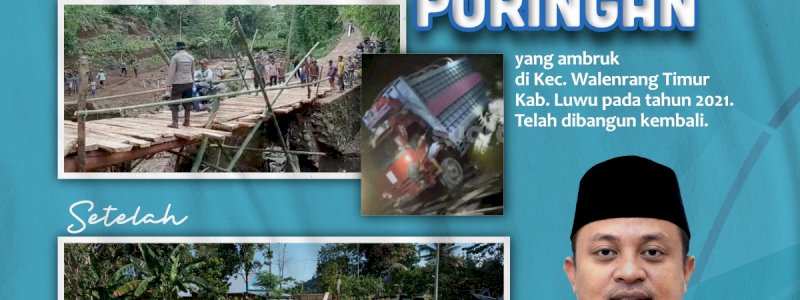 Sempat Ambruk, Jembatan Poringan Luwu Kini Dapat Diakses
