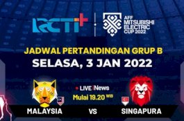 Link Live Streaming Malaysia Vs Singapura di Piala AFF 2022, Kick-off 20.30 WITA