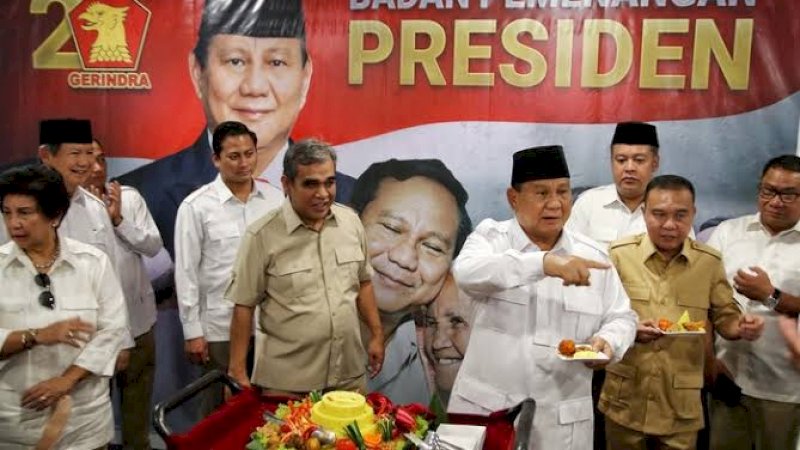 Ketua Umum Gerindra Prabowo Subianto meresmikan Kantor Badan Pemenangan Pemilu dan Badan Pemenangan Presiden kawasan Jalan Letjen S Parman, Jakarta Barat, Sabtu (7/1/2023). (Foto / detik)