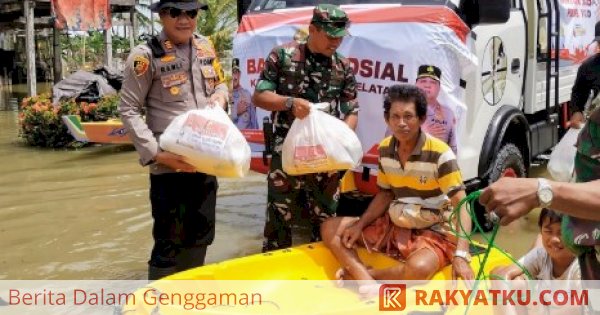 Personil Polsek Belawa dan Koramil Salurkan Paket Sembako Kapolda Sulsel