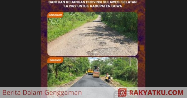 Progres Pembangunan Jalan ke Wisata Air Terjun Batu Manrusu Gowa 90 Persen