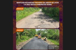 Progres Pembangunan Jalan ke Wisata Air Terjun Batu Manrusu Gowa 90 Persen