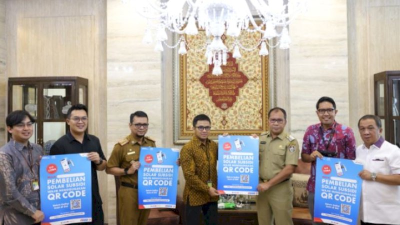 Wali Kota Makassar, Mohammad Ramdhan Pomanto (ketiga kanan), menerima audiensi PT Pertamina Patra Niaga Regional Sulawesi di kediamannya, Jalan Amirullah, Makassar, Selasa (24/1/2023).