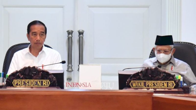 Presiden Joko Widodo (Jokowi) menggelar rapat terbatas (ratas) bersama Wakil Presiden (Wapres) Ma’ruf Amin di di Kantor Presiden, Jakarta, Senin (30/1/2023). (BPMI Setpres)