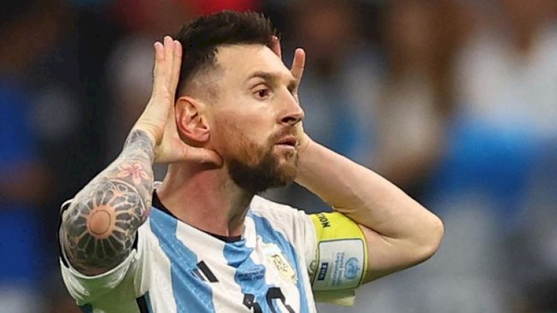 Lionel Messi, Kapten Timnas Argentina. (REUTERS/KAI PFAFFENBACH)
