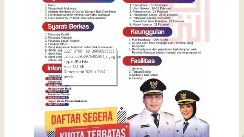 Buruan Daftar! Pemkot Makassar Siapkan Beasiswa Penuh Calon Penghafal Alquran