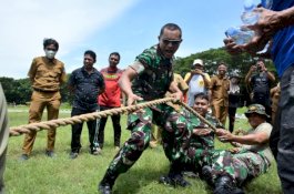 Diperkuat Dandim, Kodim 1420 Juara Tarik Tambang Hari Jadi Sidrap
