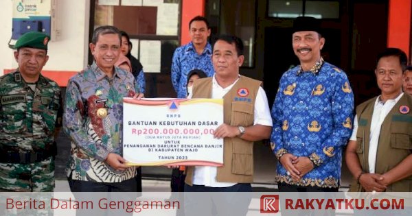 Pemkab Wajo Terima Bantuan Rp200 Juta dari BNPB untuk Penanganan Banjir