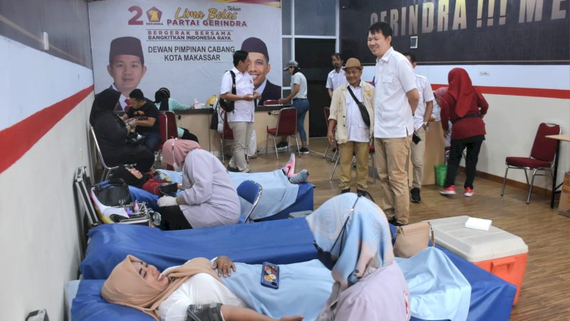 Gerindra Makassar Gelar Donor Darah dan Pemeriksaan Kesehatan Gratis