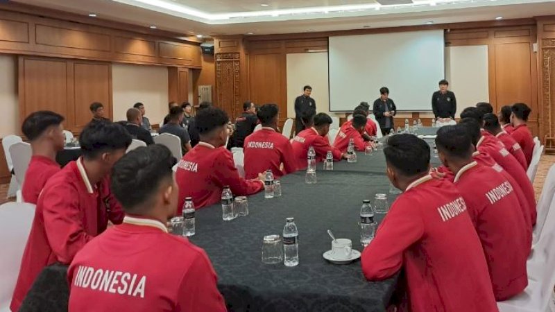 Pelepasan Timnas Indonesia U-20 di Hotel Sultan, Jakarta, sebelum berangkat ke Uzbekistan, Jumat (24/2/2023) malam. (Foto: PSSI)