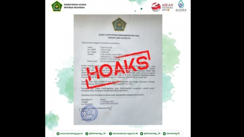 Beredar Surat Percepatan Pelaksanaan Haji, Kemenag: Itu Hoaks!