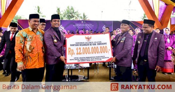 Andi Sudirman Hadiri 63 Tahun Kabupaten Enrekang, Serahkan Rp12 Miliar Bantuan Keuangan