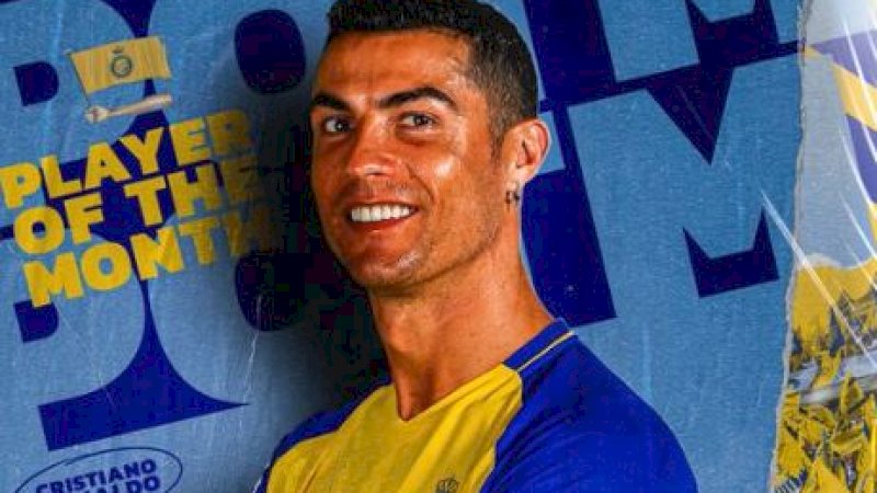 Cristiano Ronaldo mendapat penghargaan Pemain Terbaik Liga Arab Saudi untuk Februari 2023. (Foto: Twitter @AlNassrFC_EN)