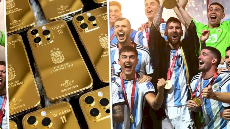 Messi Bagikan iPhone Emas Kepada Tim dan Staf Timnas Argentina