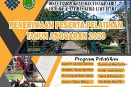 Dinas Transnaker Luwu Utara Buka 9 Program Pelatihan, Ini Syaratnya