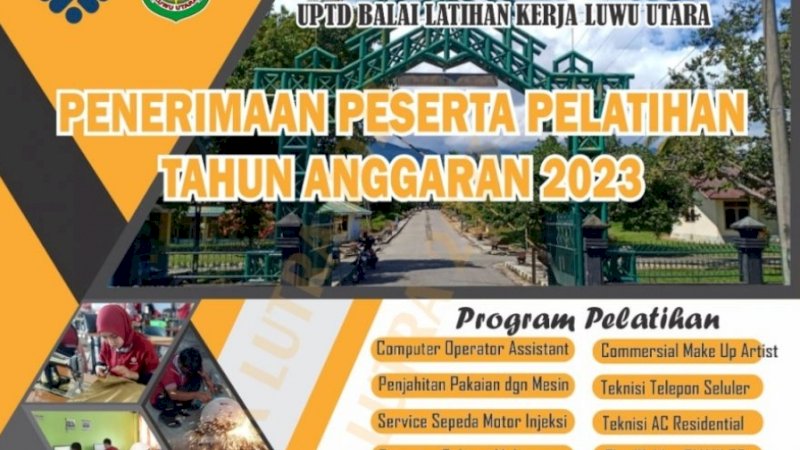 Dinas Transnaker Luwu Utara Buka 9 Program Pelatihan, Ini Syaratnya