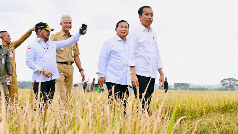 Mentan SYL Dampingi Presiden Panen Padi Nusantara Serentak di 30 Provinsi