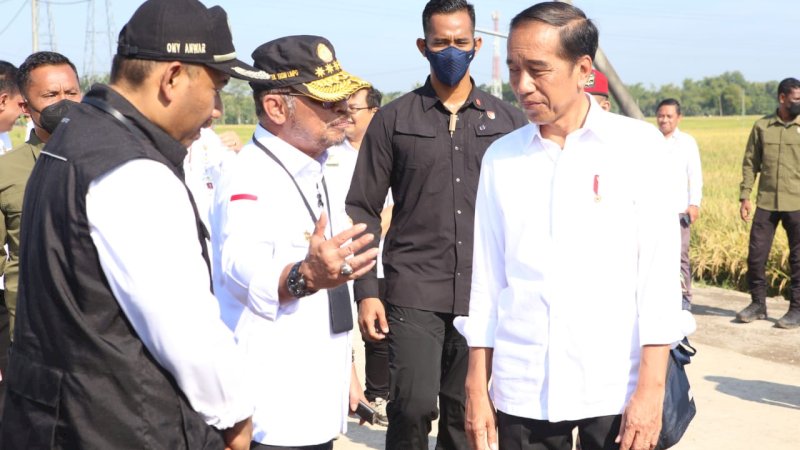 Panen Padi Didampingi Mentan SYL, Presiden Jokowi Senang Produktivitas Tinggi